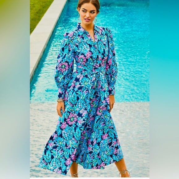 Lilly Pulitzer NWT Mira Stretch Shirtdress Pineapple Paradise $228 Size 00 - Picture 13 of 16